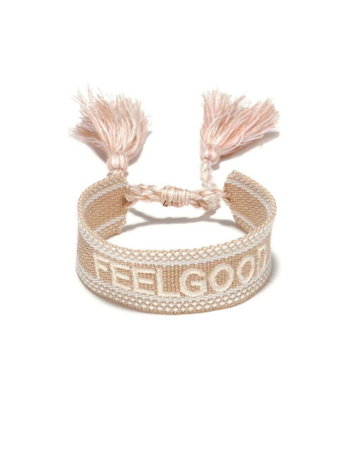 el regalo unisex gold-toned & white wraparound bracelet