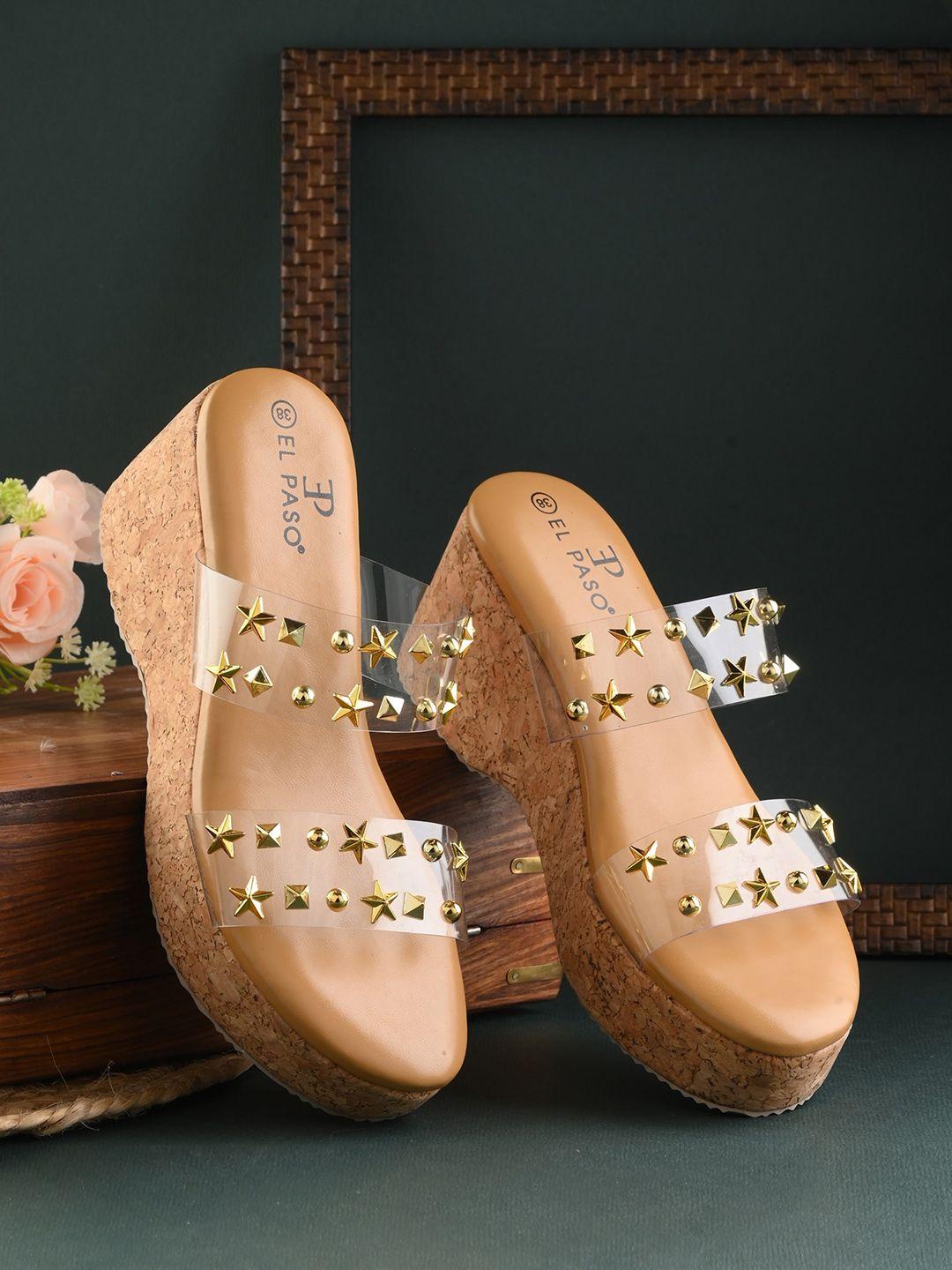 el paso embellished open toe wedge heels