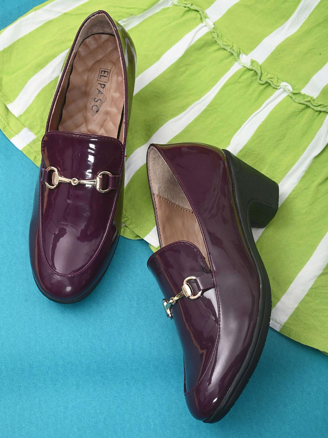 el paso maroon block pumps with buckles