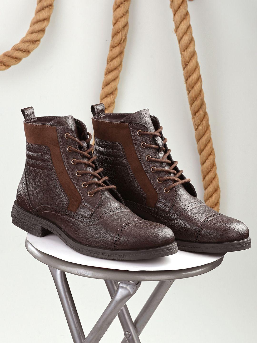 el paso men brown textured winter boots