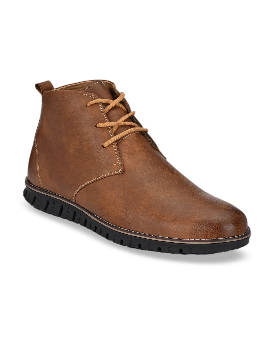 el paso men tan brown solid flat boots