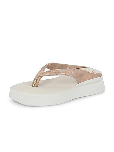 el paso women's beige faux leather casual slip on platform sandals - epwak2254beige_8