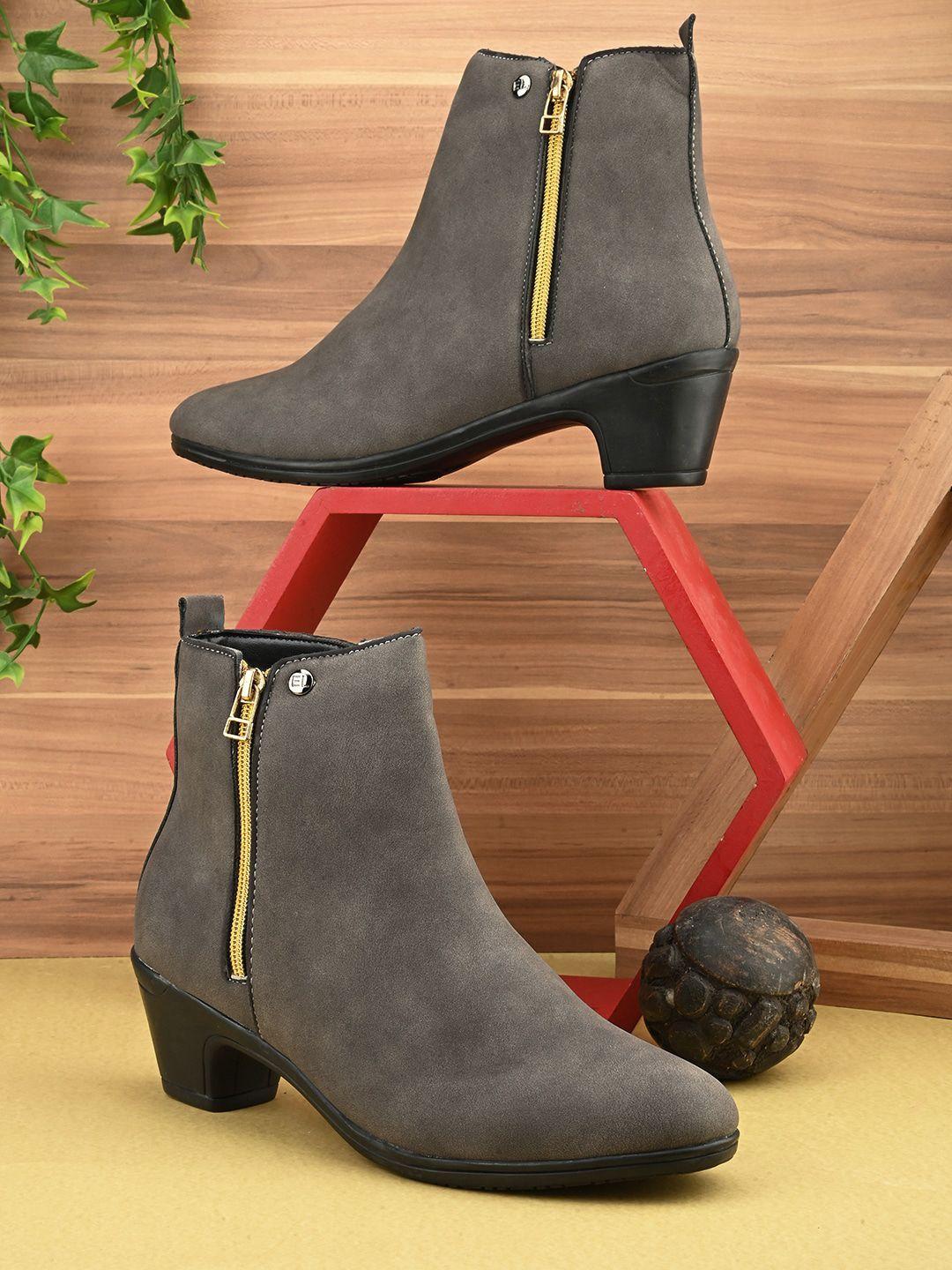 el paso women block heeled mid-top regular boots