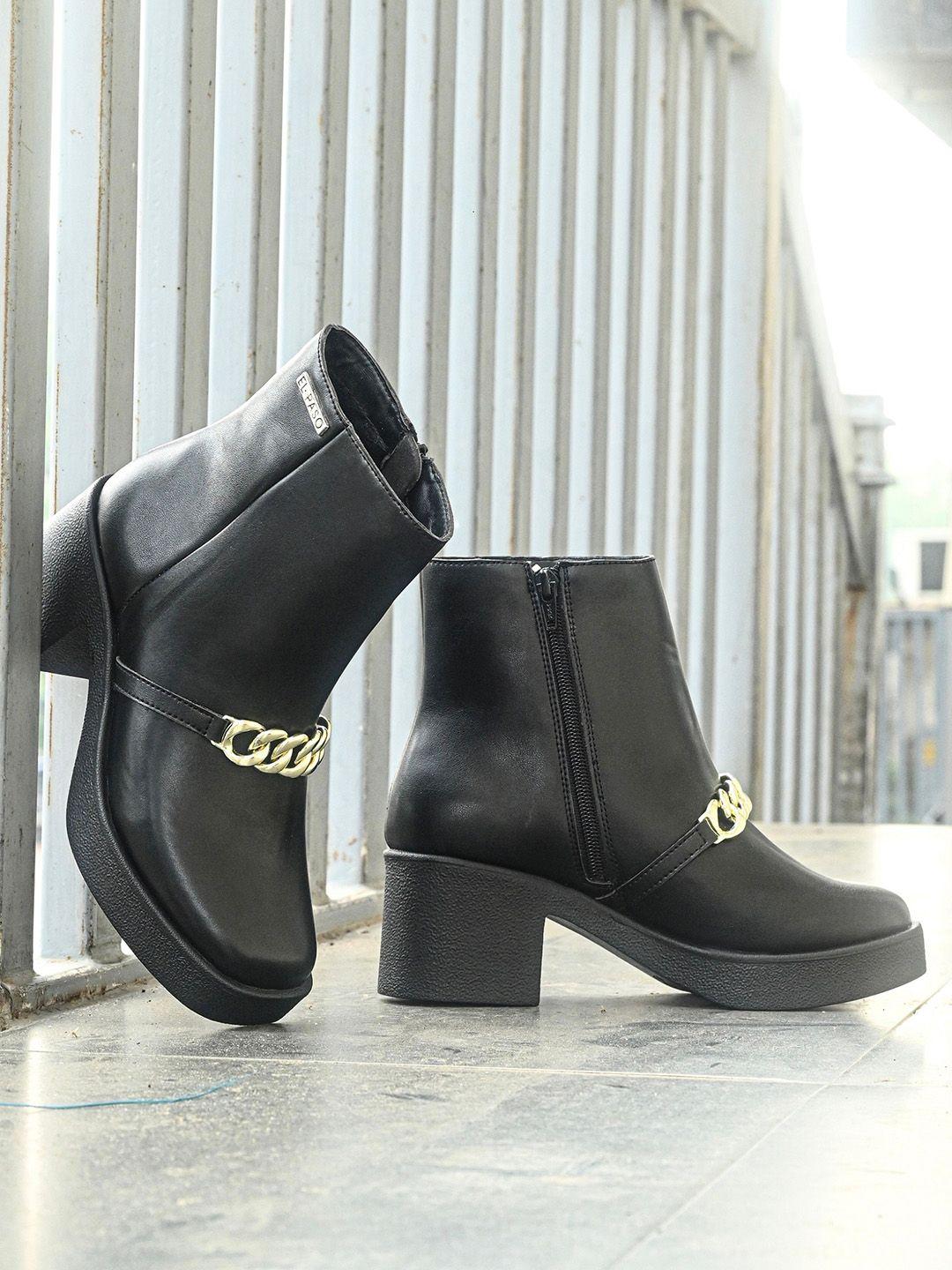 el paso women embellished platform-heeled mid-top regular boots