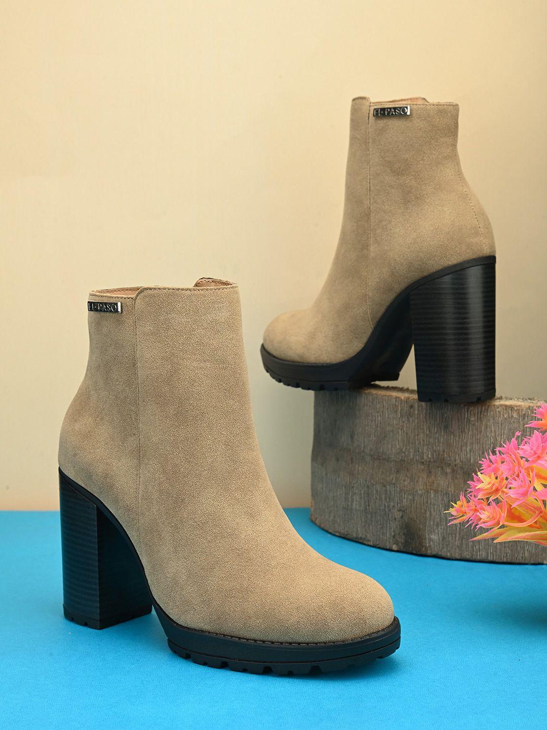 el paso women platform heeled mid-top chunky boots