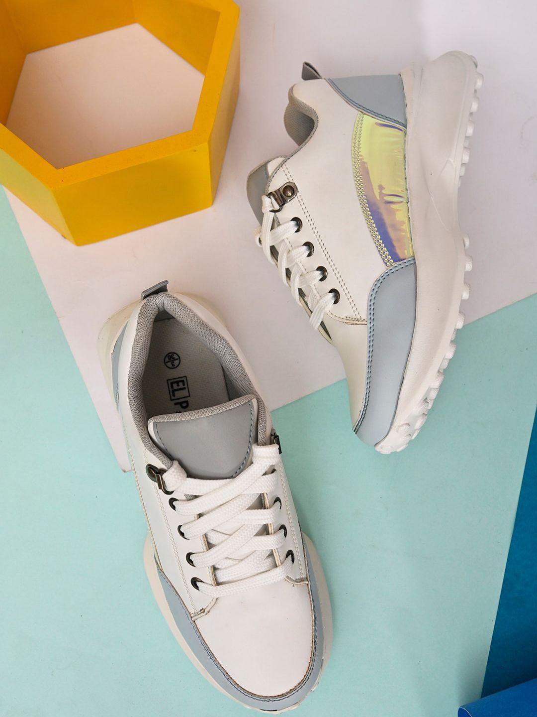 el paso women synthetic colourblocked sneakers