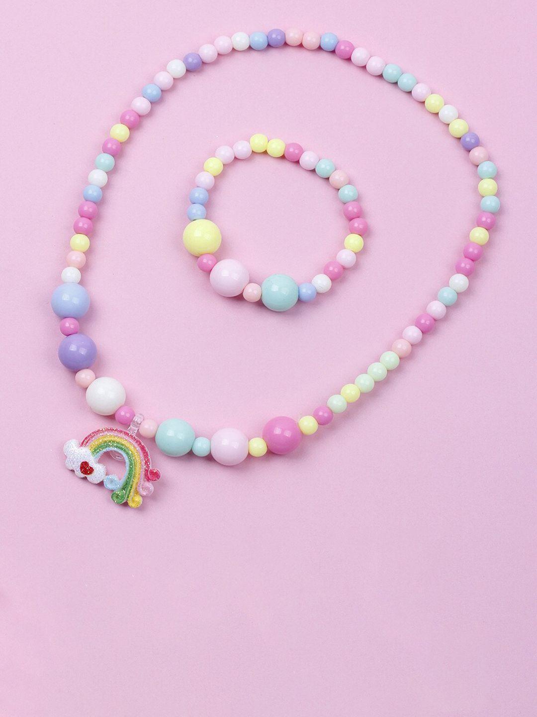 el regalo beaded rainbow necklace & bracelet set
