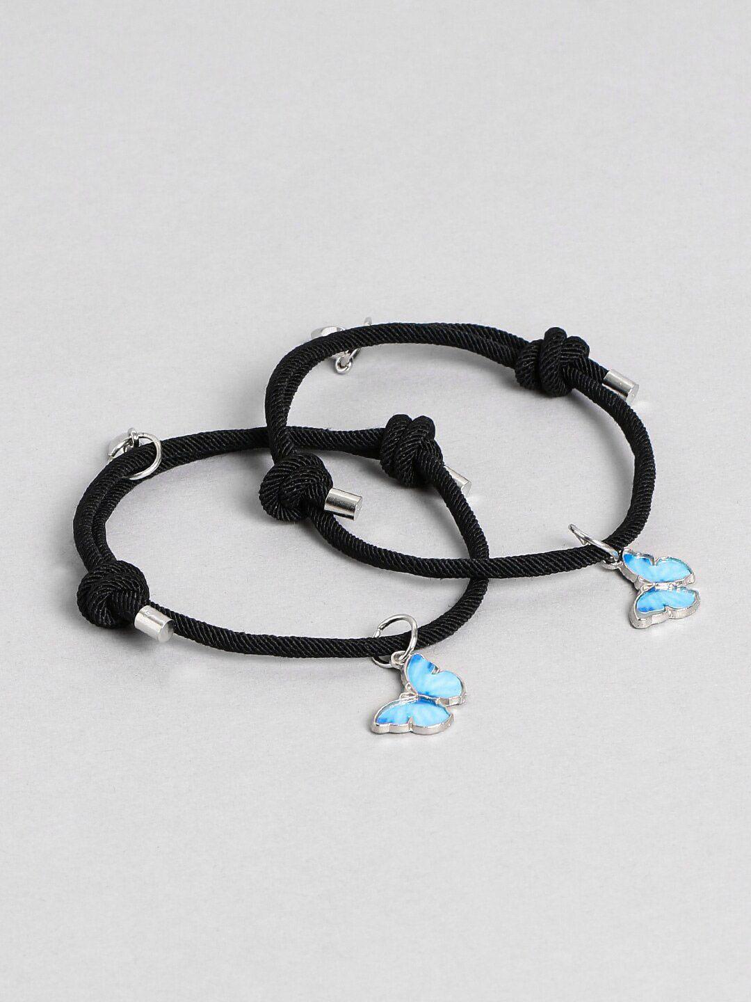 el regalo black & blue pack of 2 charm bracelet