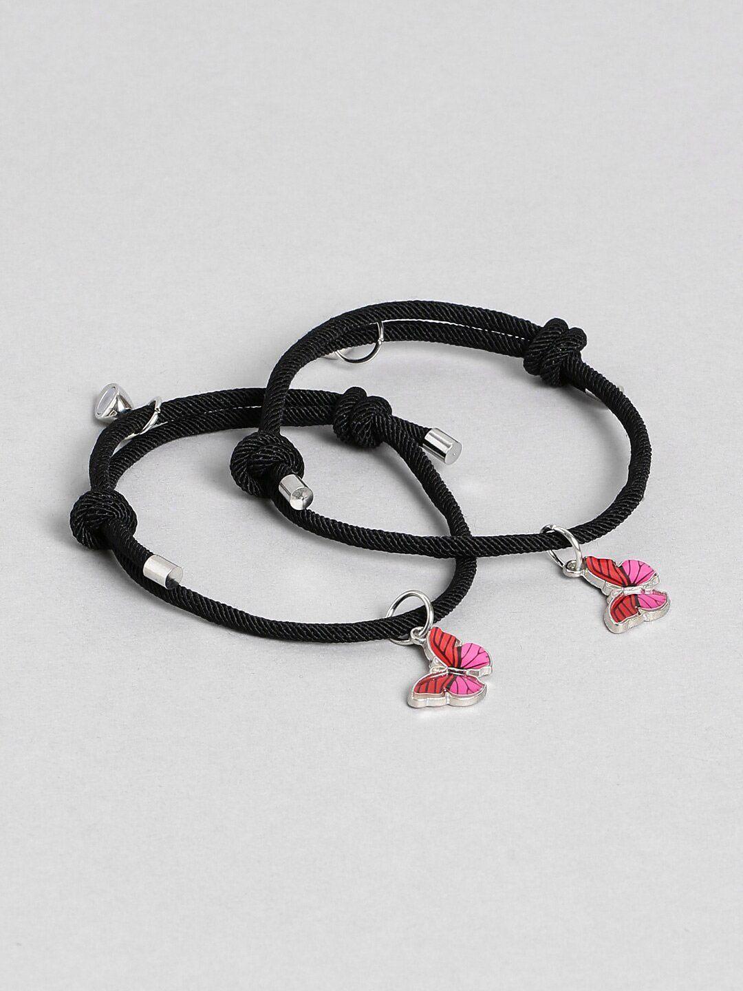 el regalo black & red pack of 2 charm bracelets