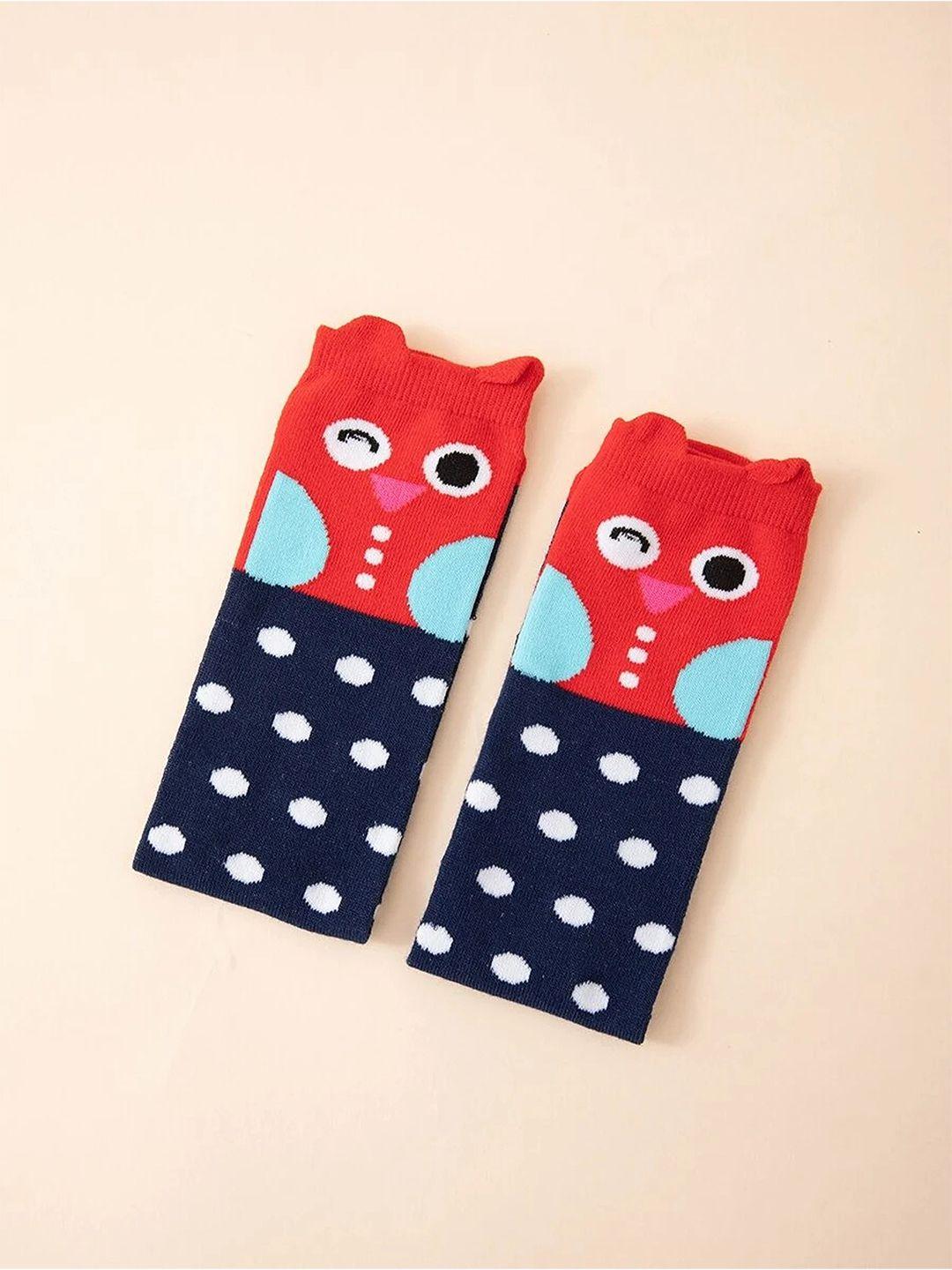 el regalo girls blue & red patterned ankle-length socks