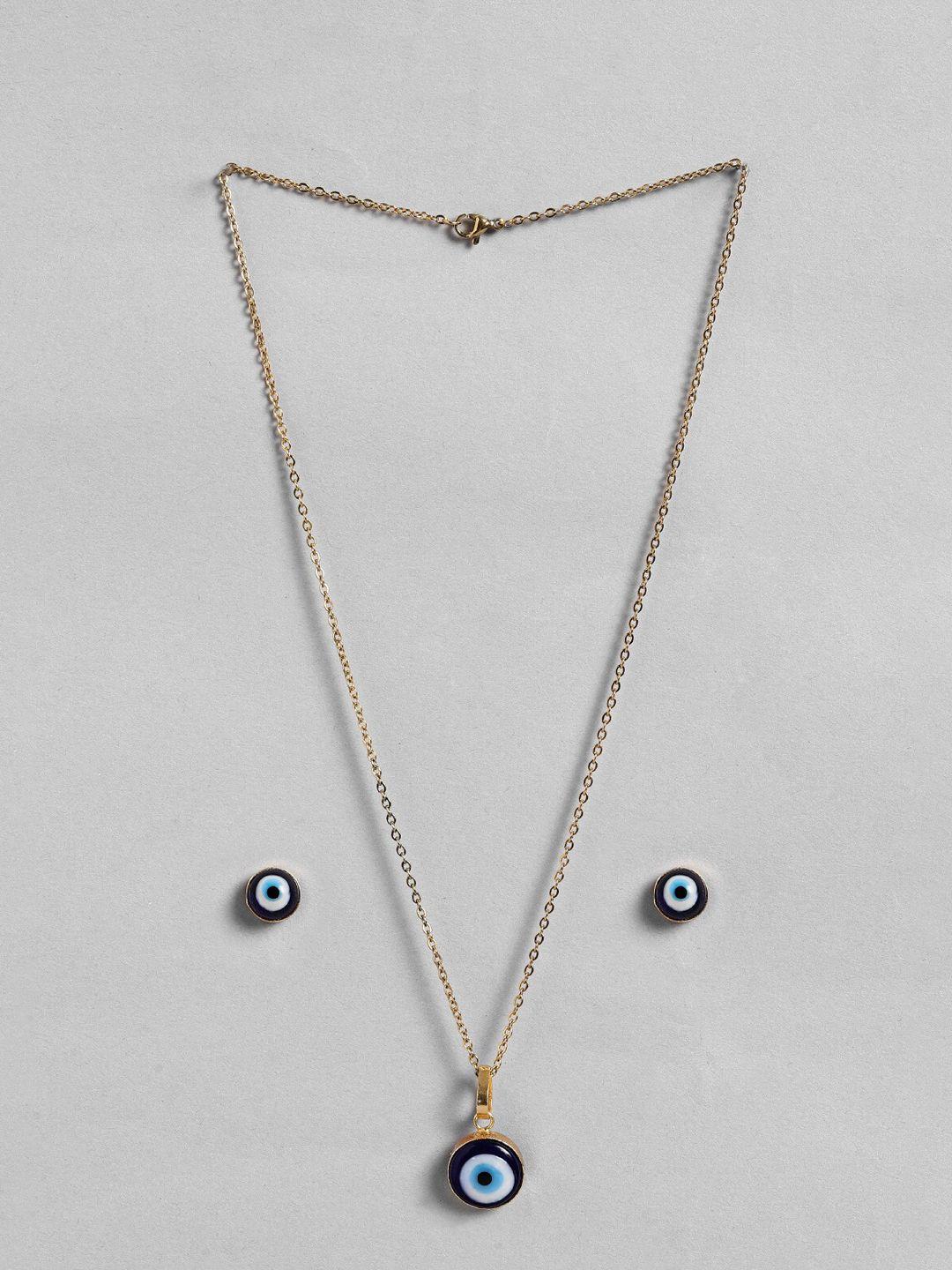 el regalo girls evil eye stone studded & beaded jewellery set