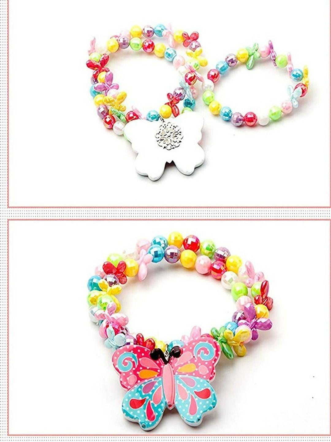 el regalo girls multicoloured butterfly & floral jewellery set