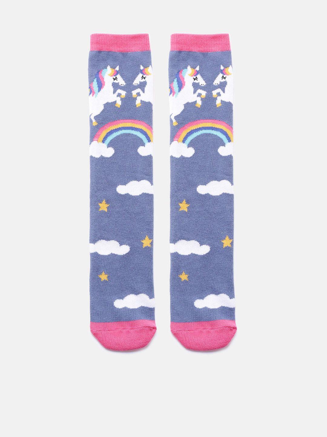 el regalo girls patterned knee-length socks