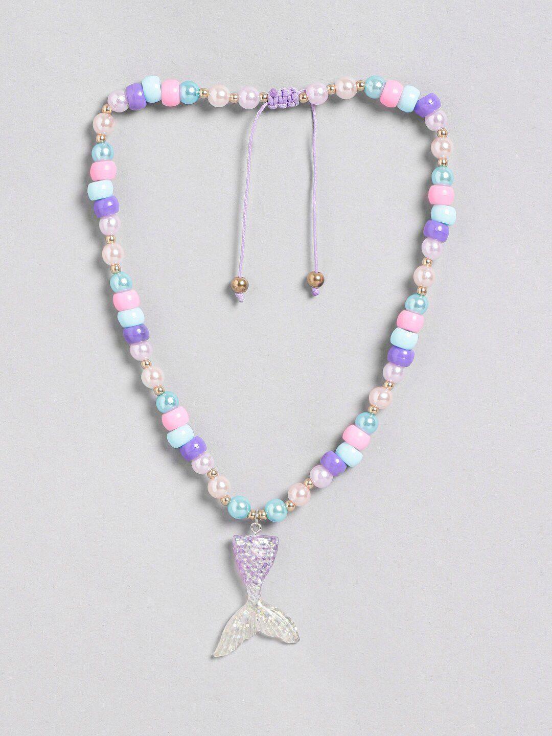 el regalo girls pink & blue beaded necklace
