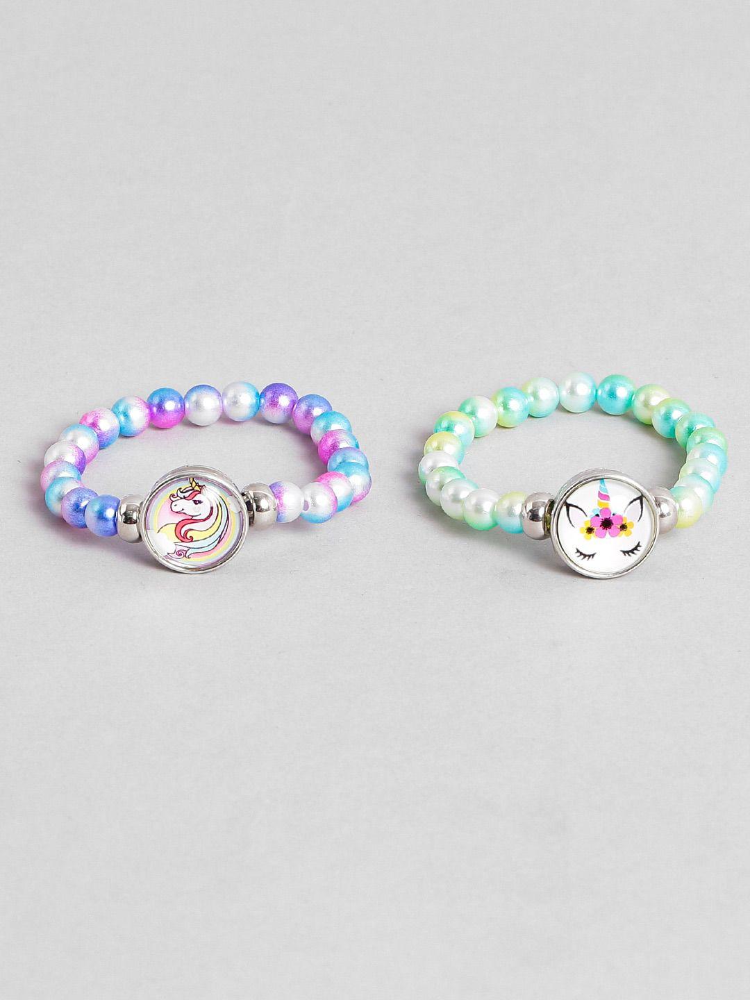 el regalo girls set of 2 alloy artificial beads bracelet