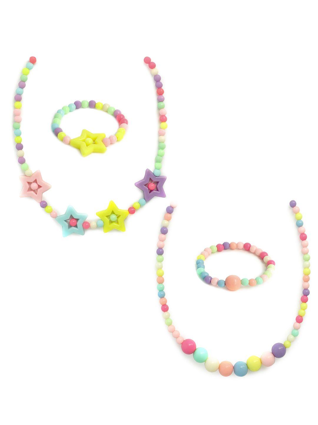 el regalo girls set of 2 multi-coloured beaded jewellery set