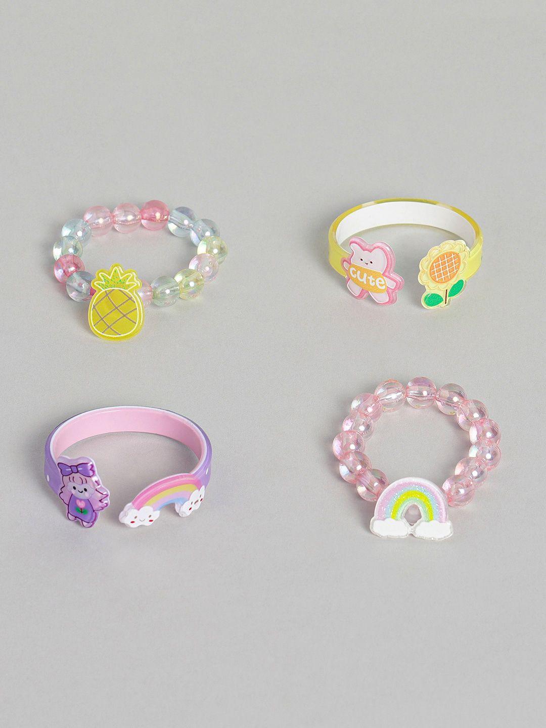 el regalo girls set of 4 beaded elasticated bracelets