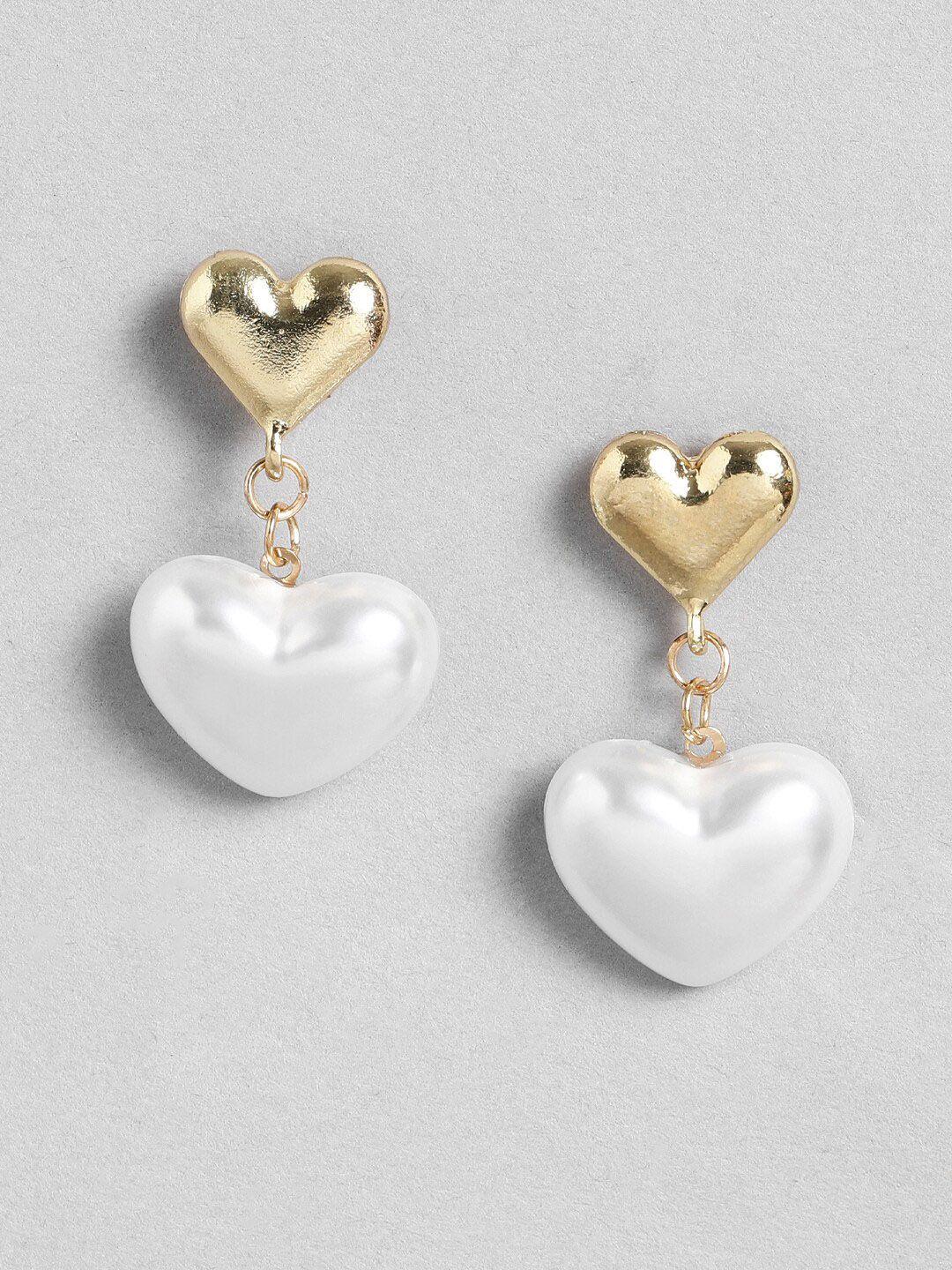 el regalo gold-plated heart shaped drop earrings