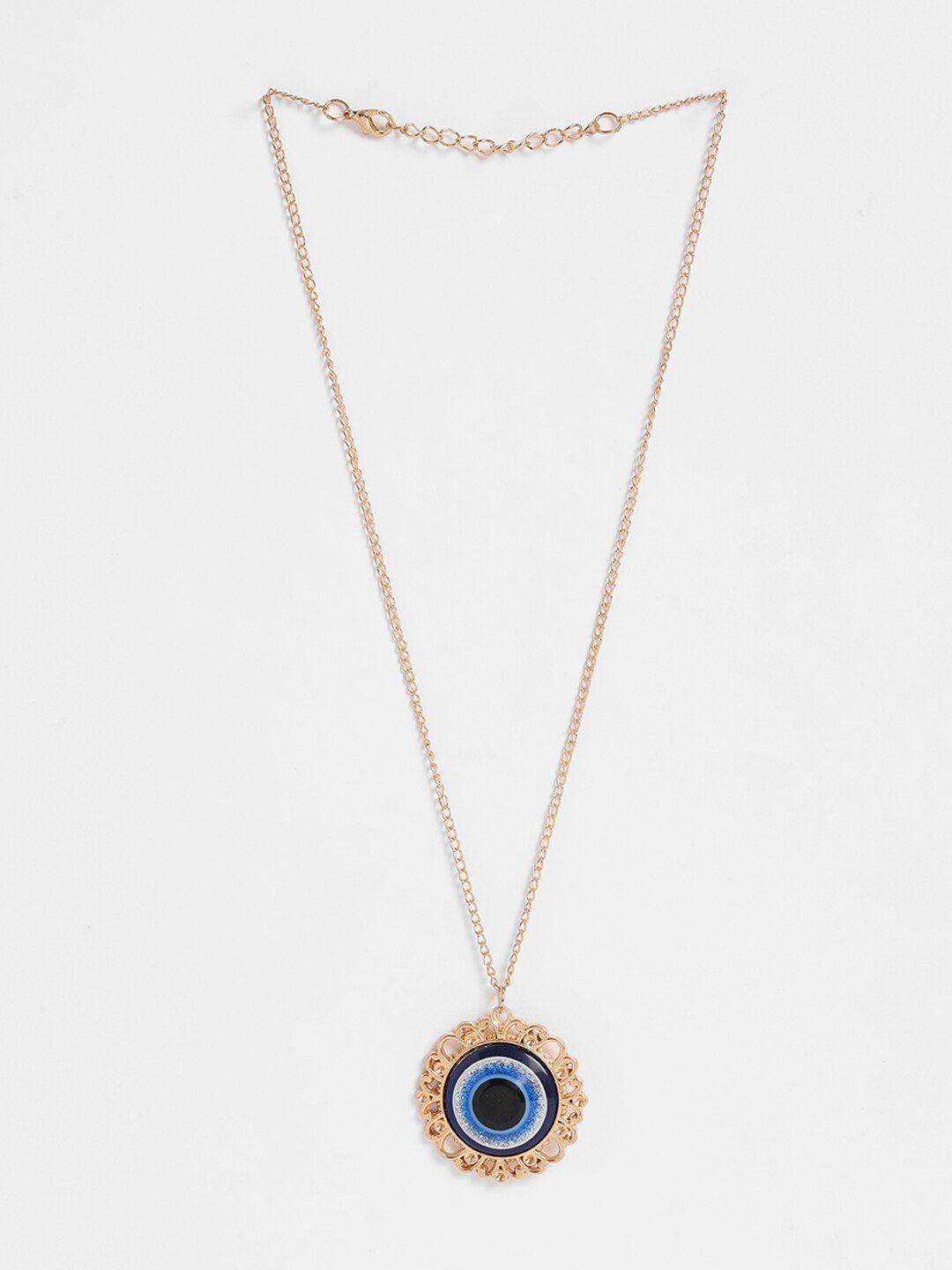el regalo gold-toned & blue evil eye pendant chain