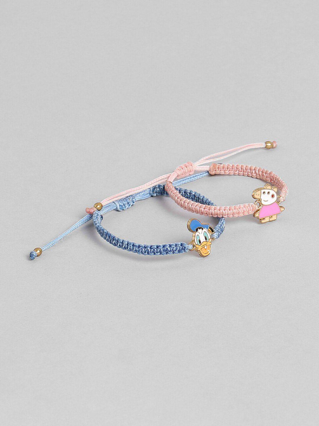 el regalo kids blue & pink pack of 2 charm bracelet