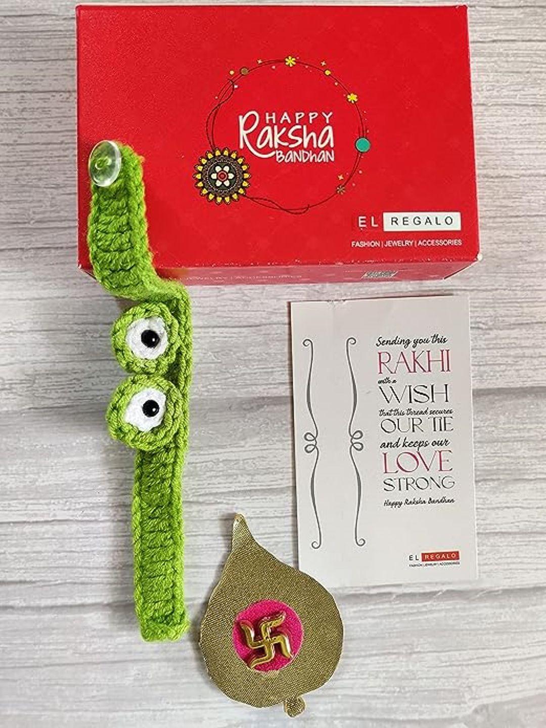 el regalo kids novelty rakhi with greeting card & roli chawal