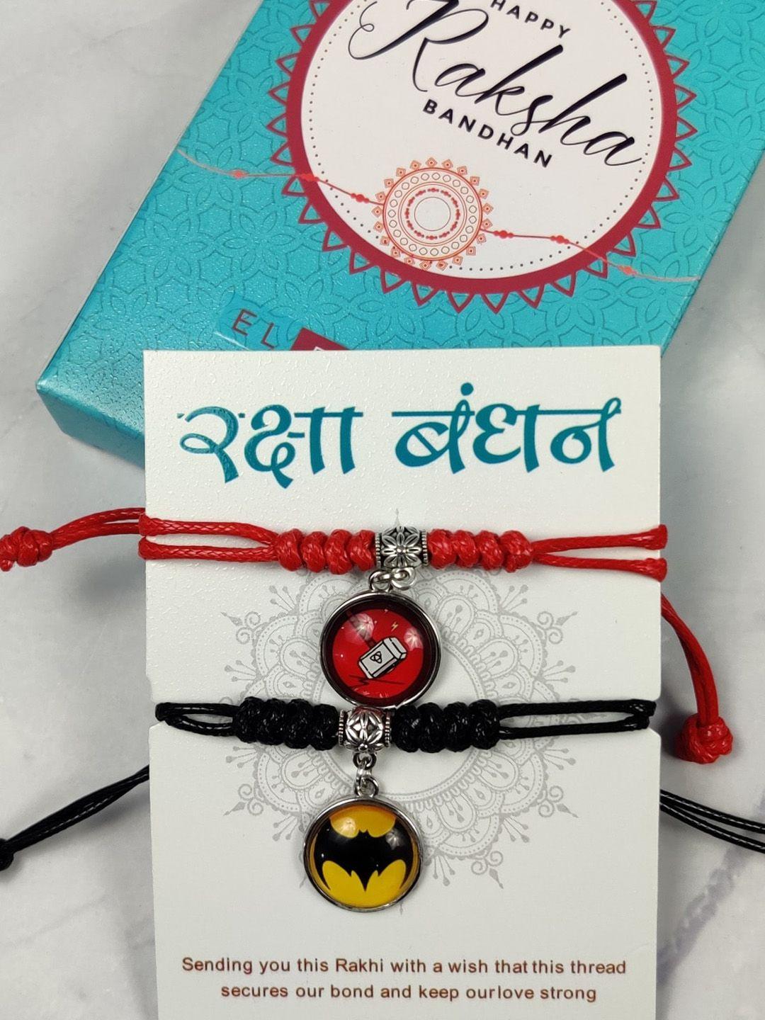 el regalo kids set of 2 charm rakhi with roli & chawal & card