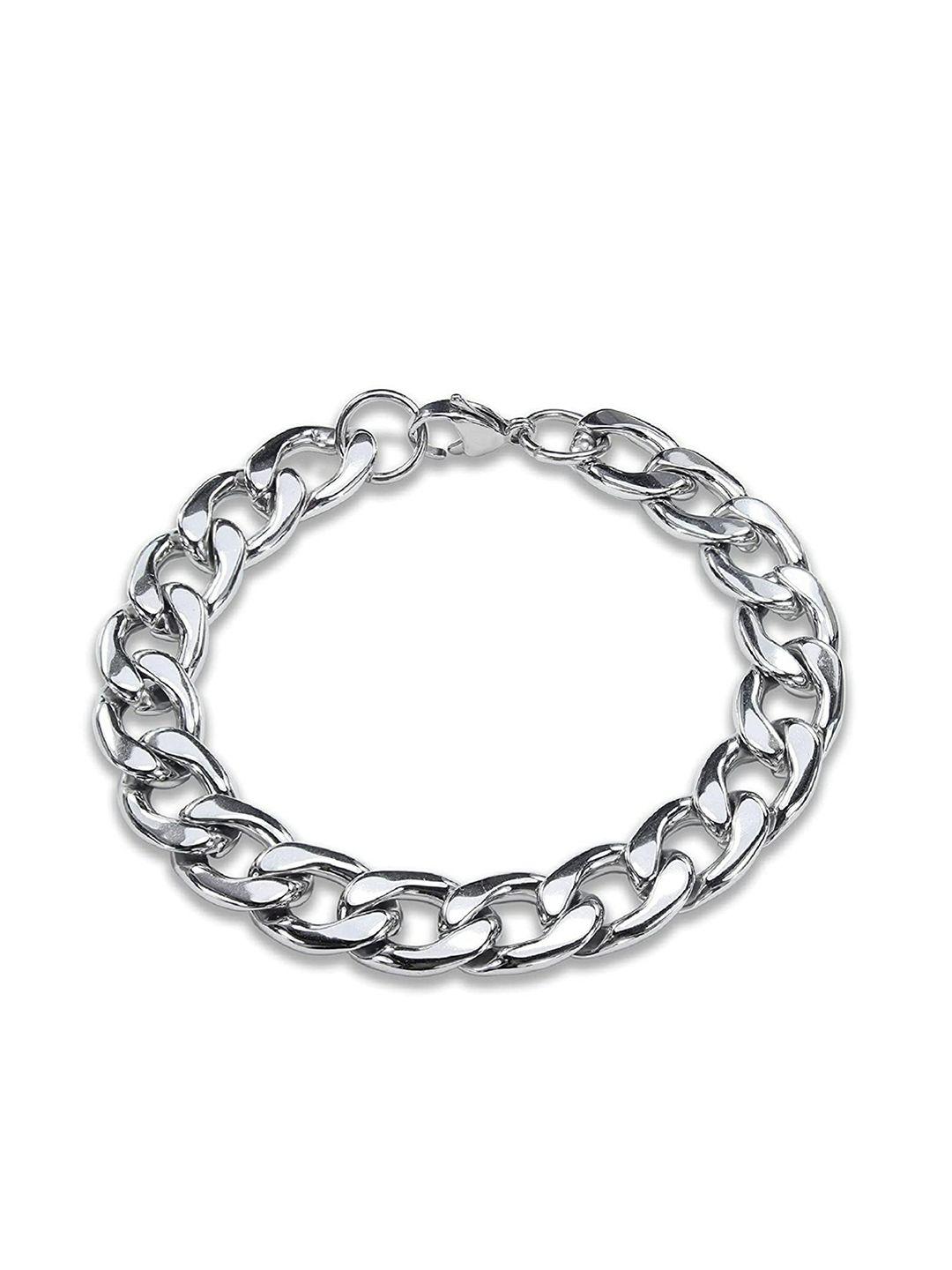 el regalo men silver-toned antique link bracelet