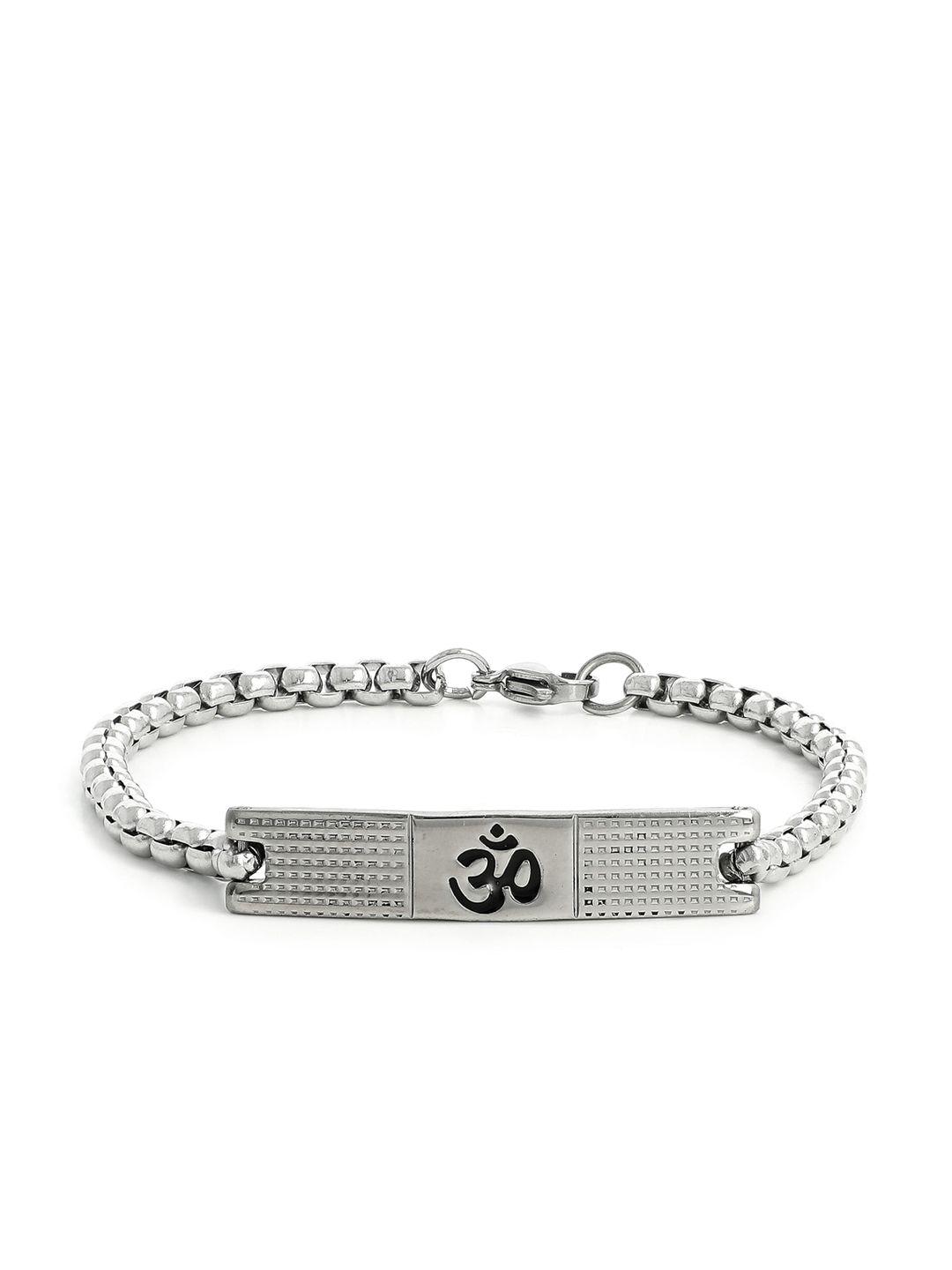 el regalo men silver-toned silver-plated link bracelet