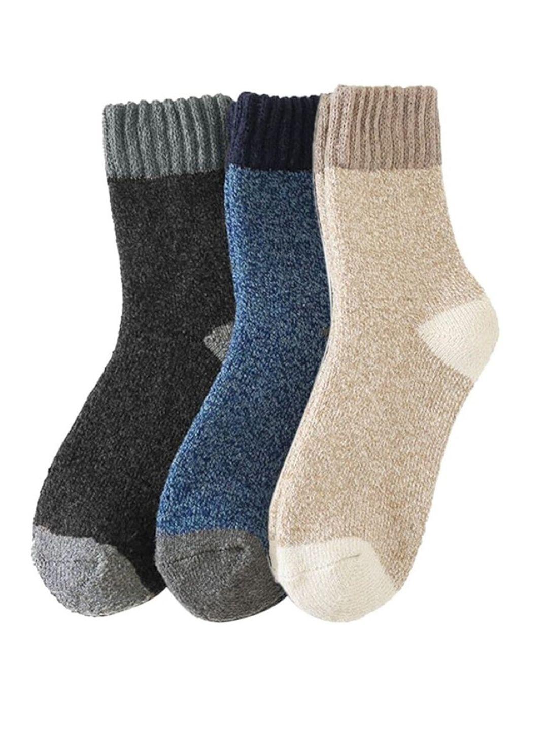 el regalo pack of 3 patterned calf length socks
