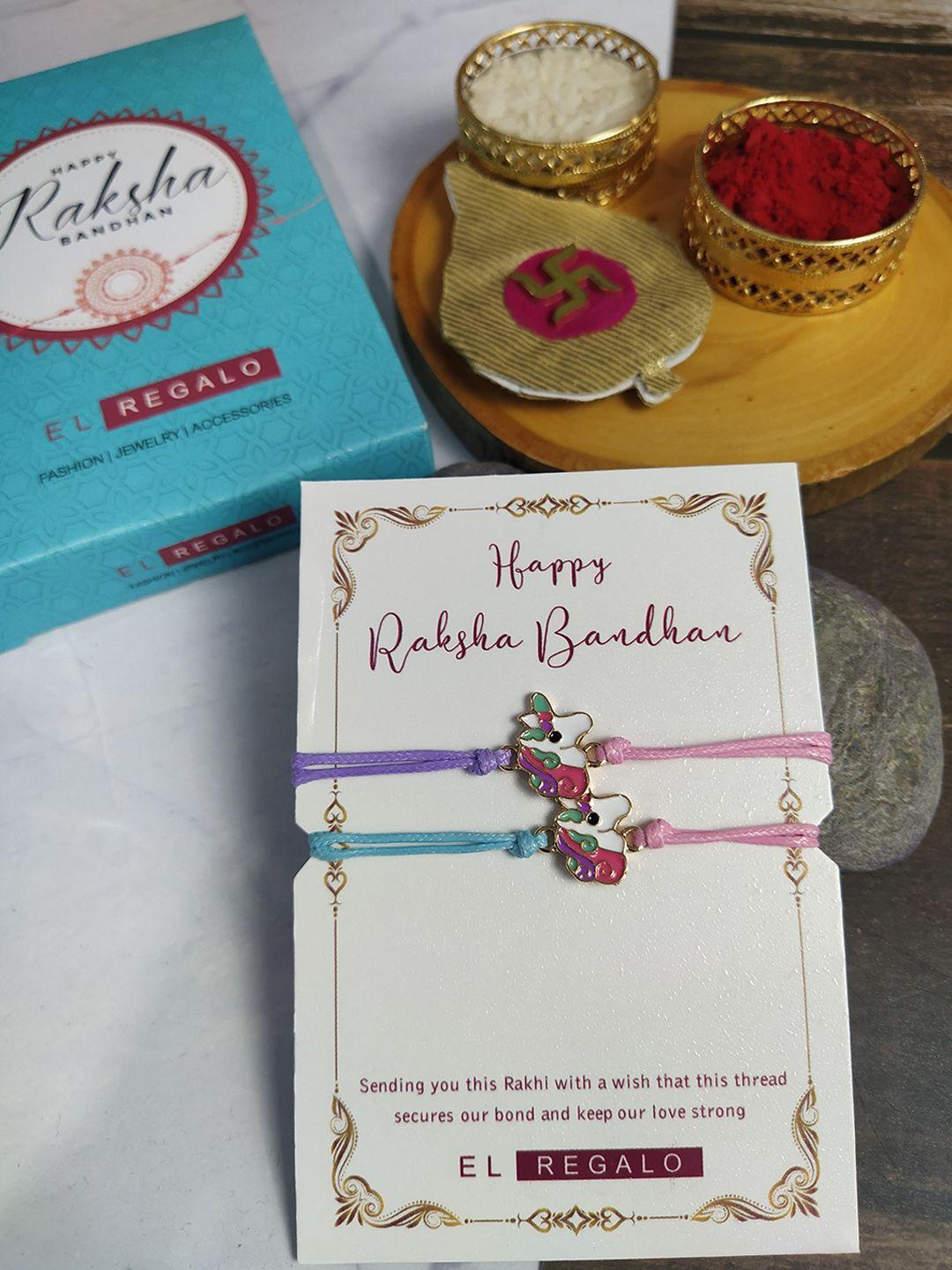 el regalo set of 2 charm detail rakhis