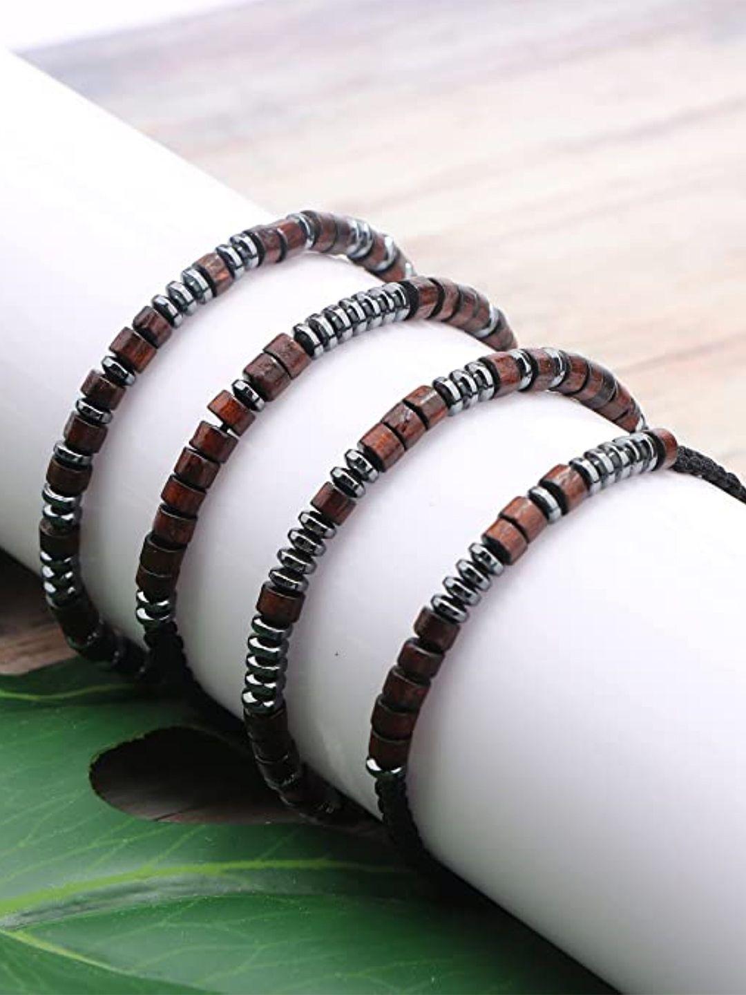 el regalo unisex black & brown wraparound bracelet