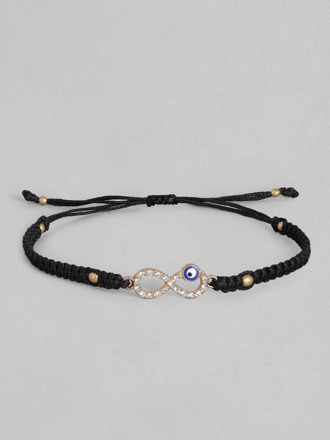 el regalo unisex black  gold-toned evil eye charm bracelet