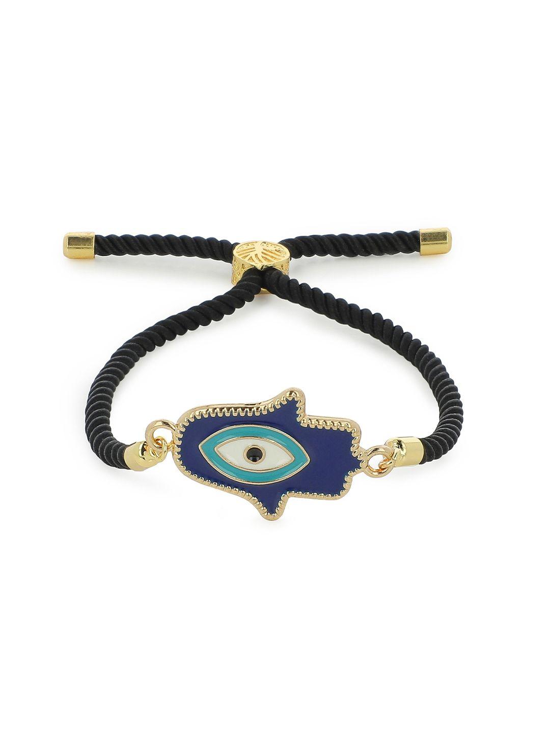 el regalo unisex blue & gold-toned evil eye charm bracelet
