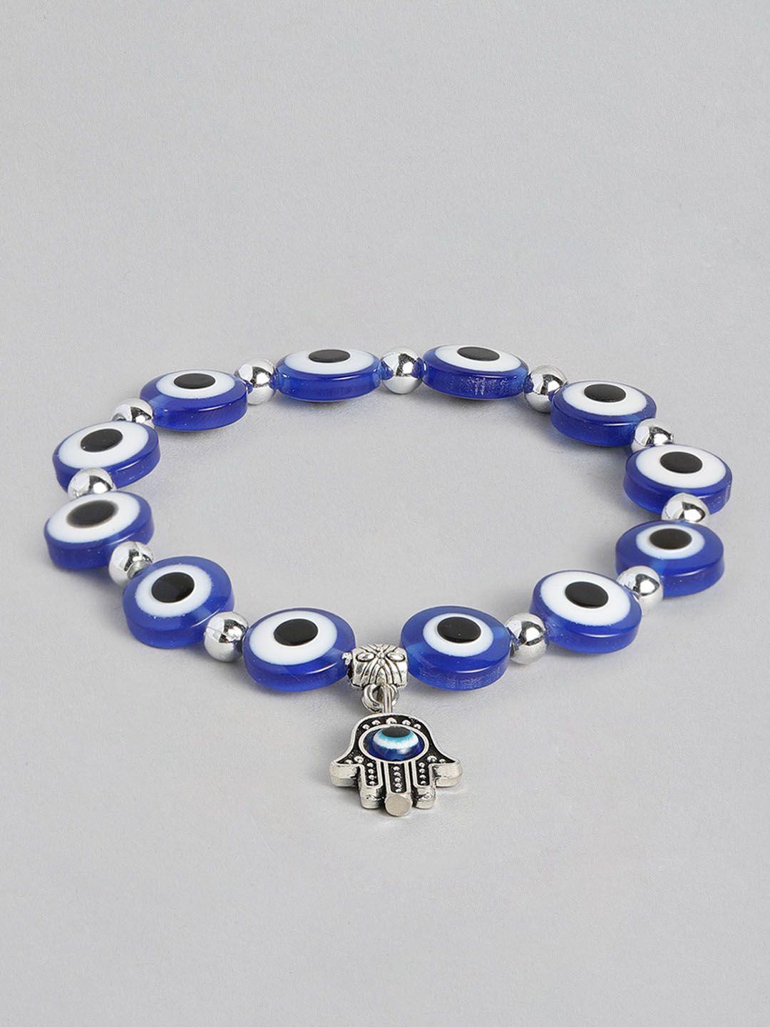 el regalo unisex blue & silver-toned charm bracelet