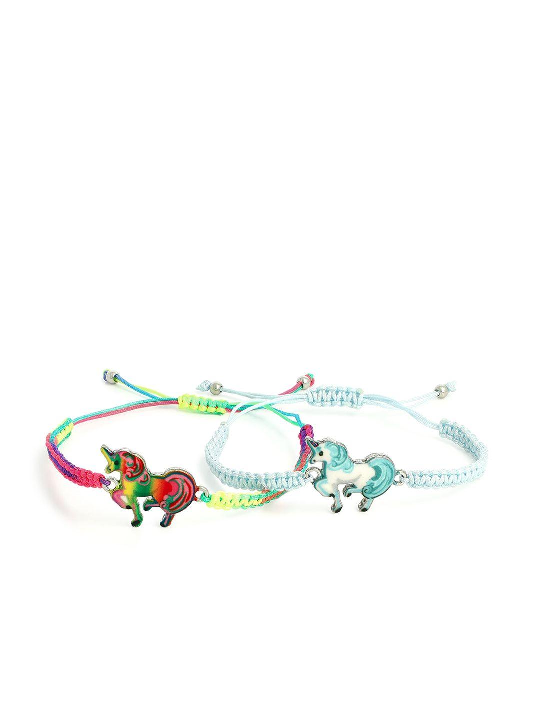 el regalo unisex kids 2 blue & pink cuff bracelet