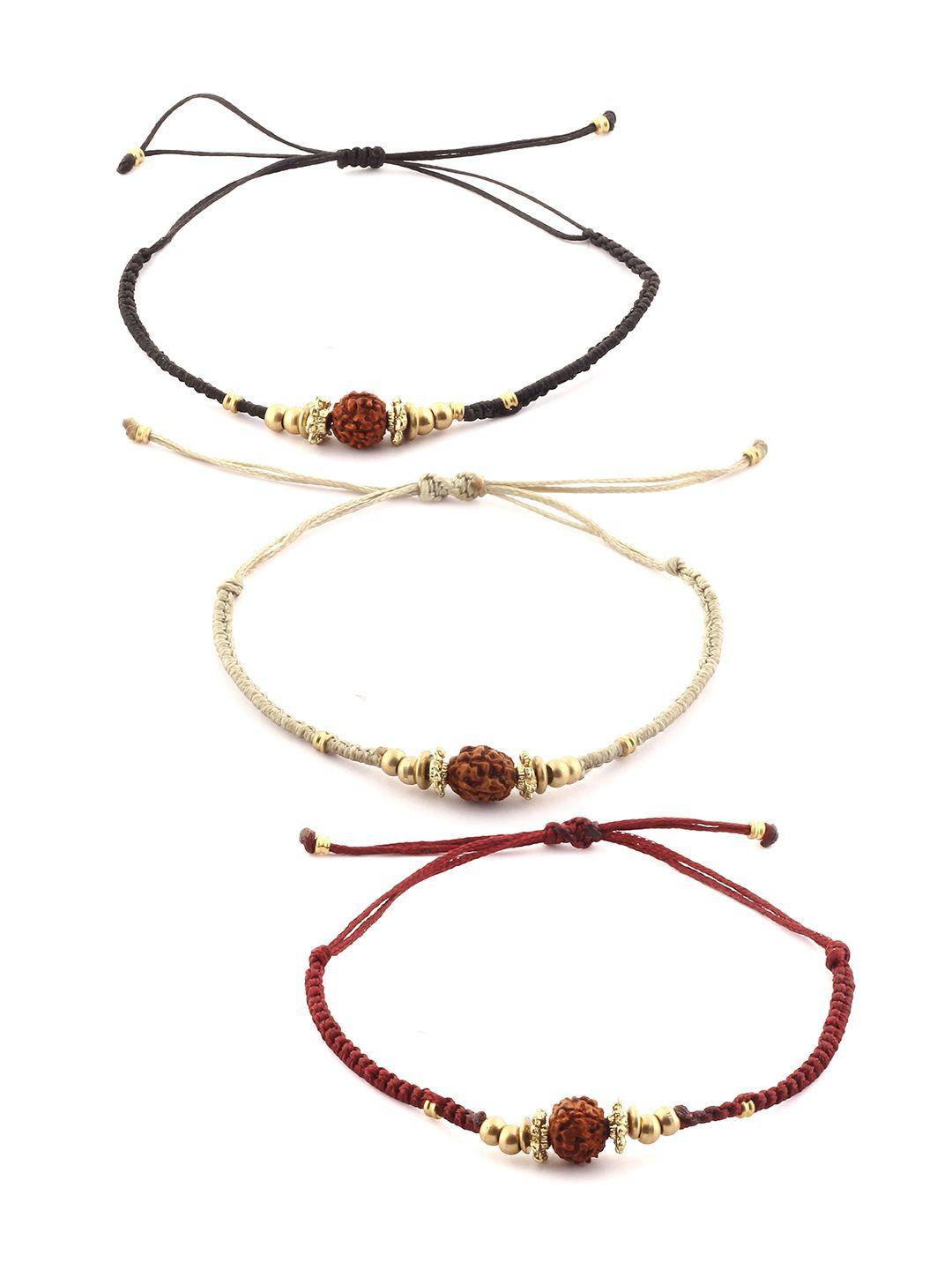 el regalo unisex set of 3 rudraksha wraparound bracelet