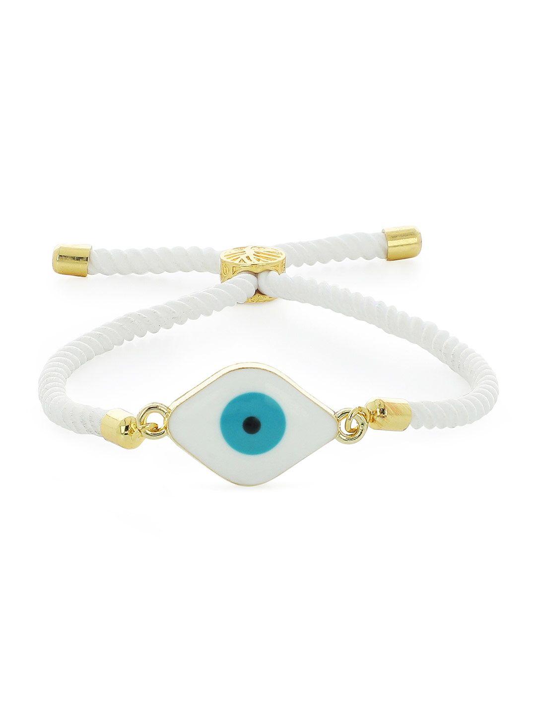 el regalo white & blue embellished wraparound bracelet