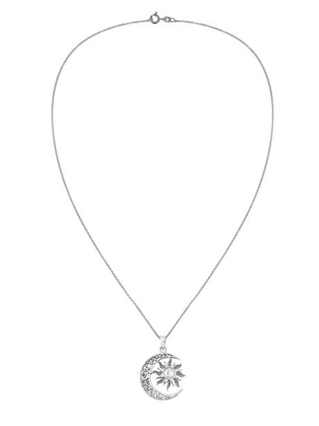 el regalo woman silver-toned moon-star necklace