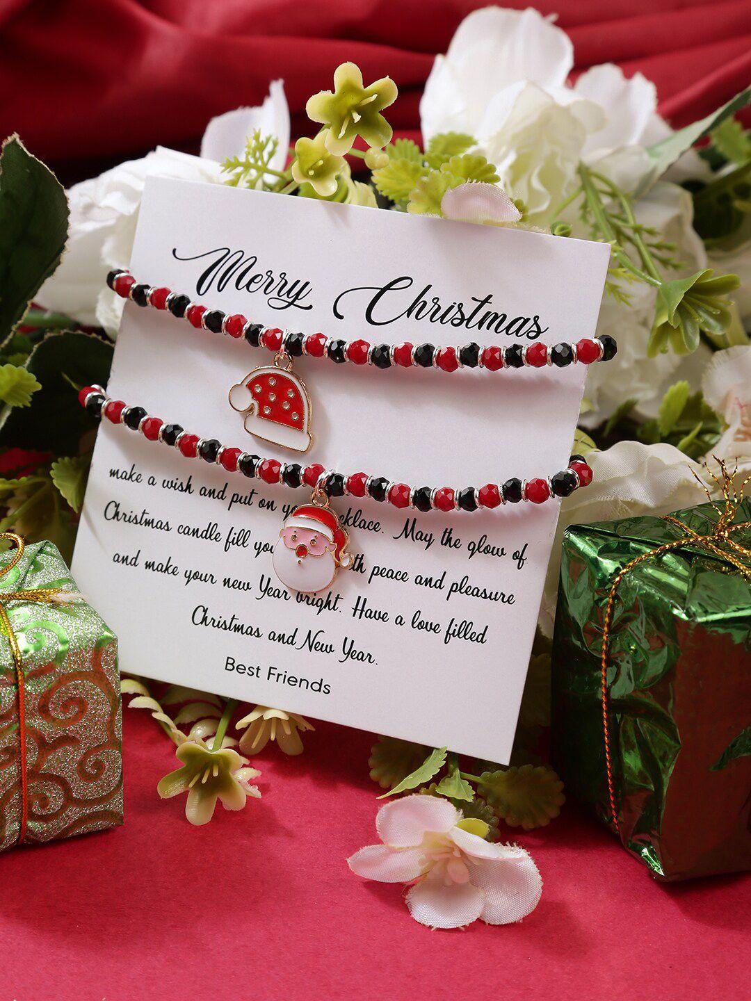 el regalo women 2 red & black link bracelet