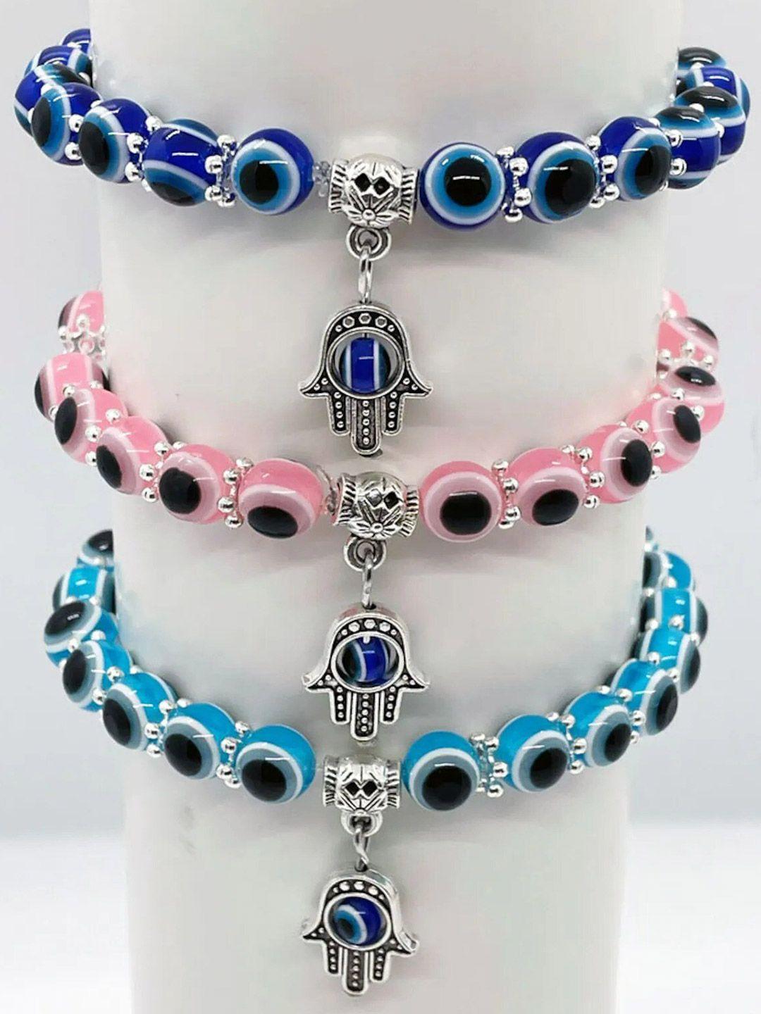 el regalo women 3 blue & pink bracelet