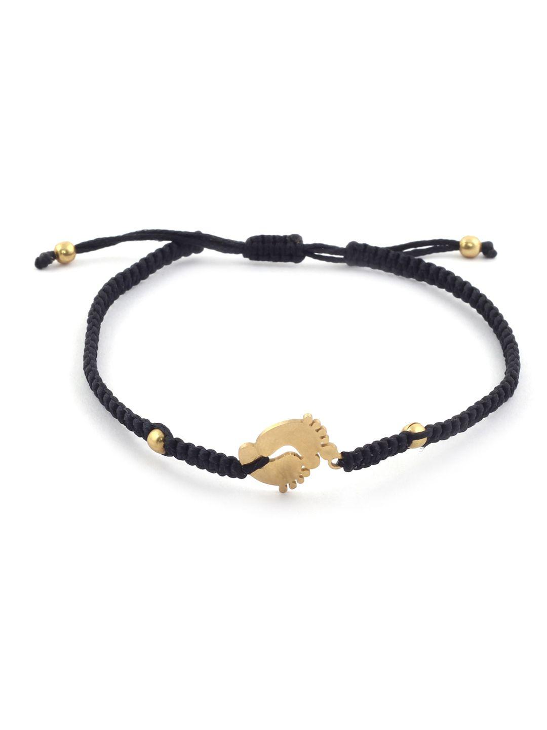 el regalo women black gold-toned anklet