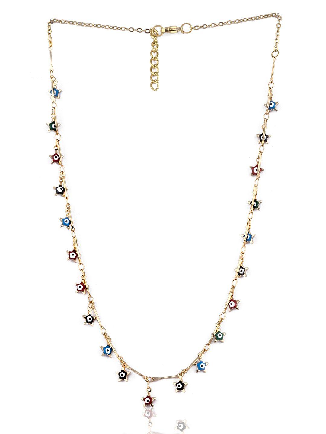 el regalo women gold-toned & white evil eye necklace