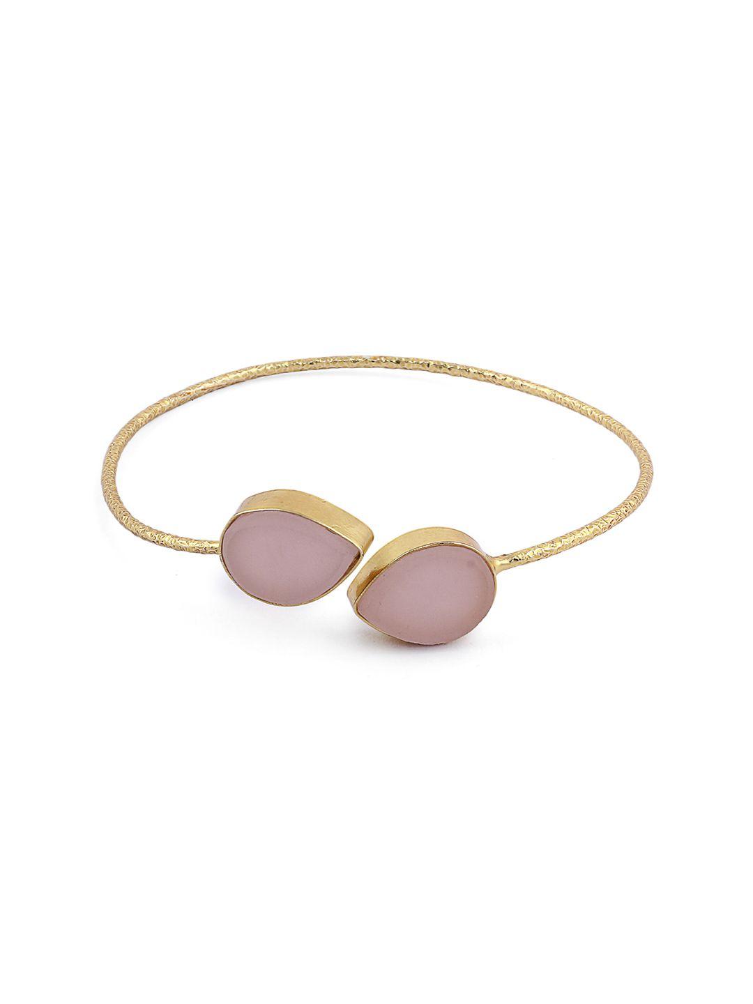 el regalo women pink & gold-toned brass cuff bracelet