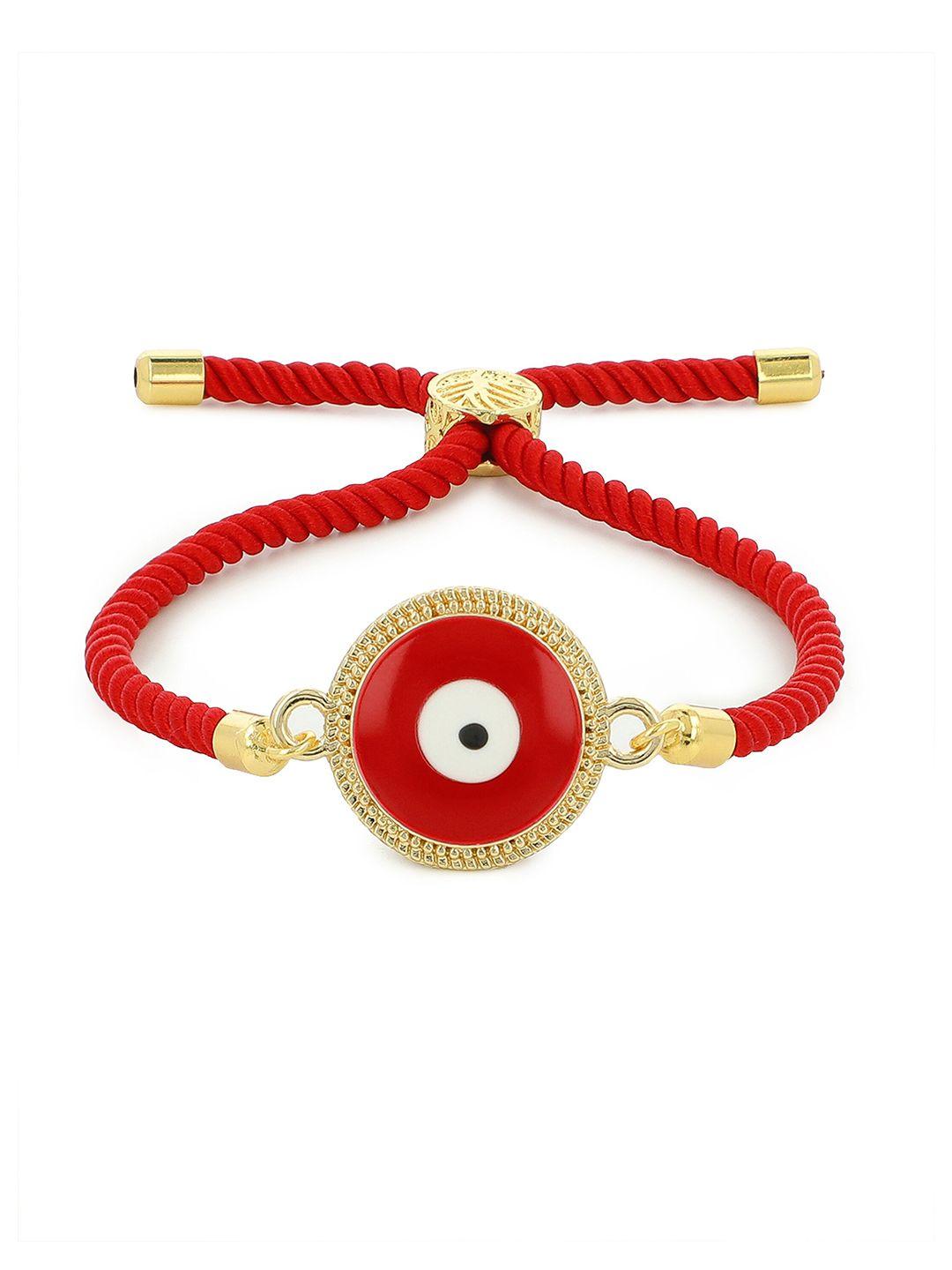 el regalo women red & white hand painted wraparound bracelet