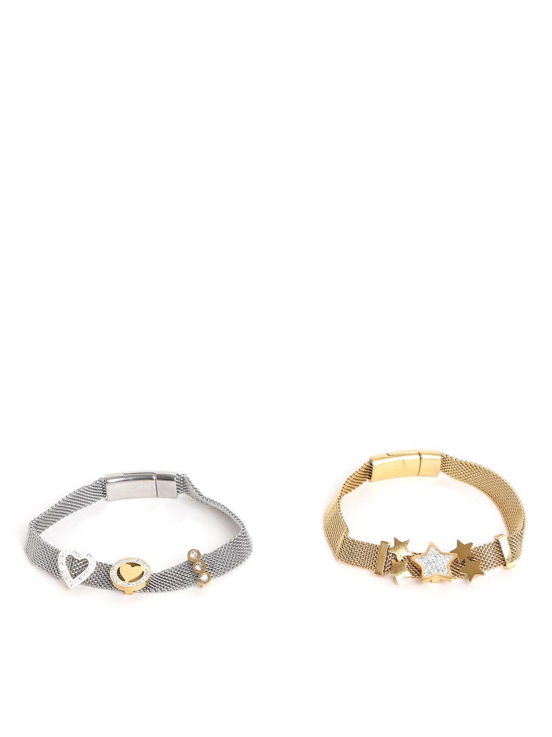 el regalo women set of 2 brass charm bracelet
