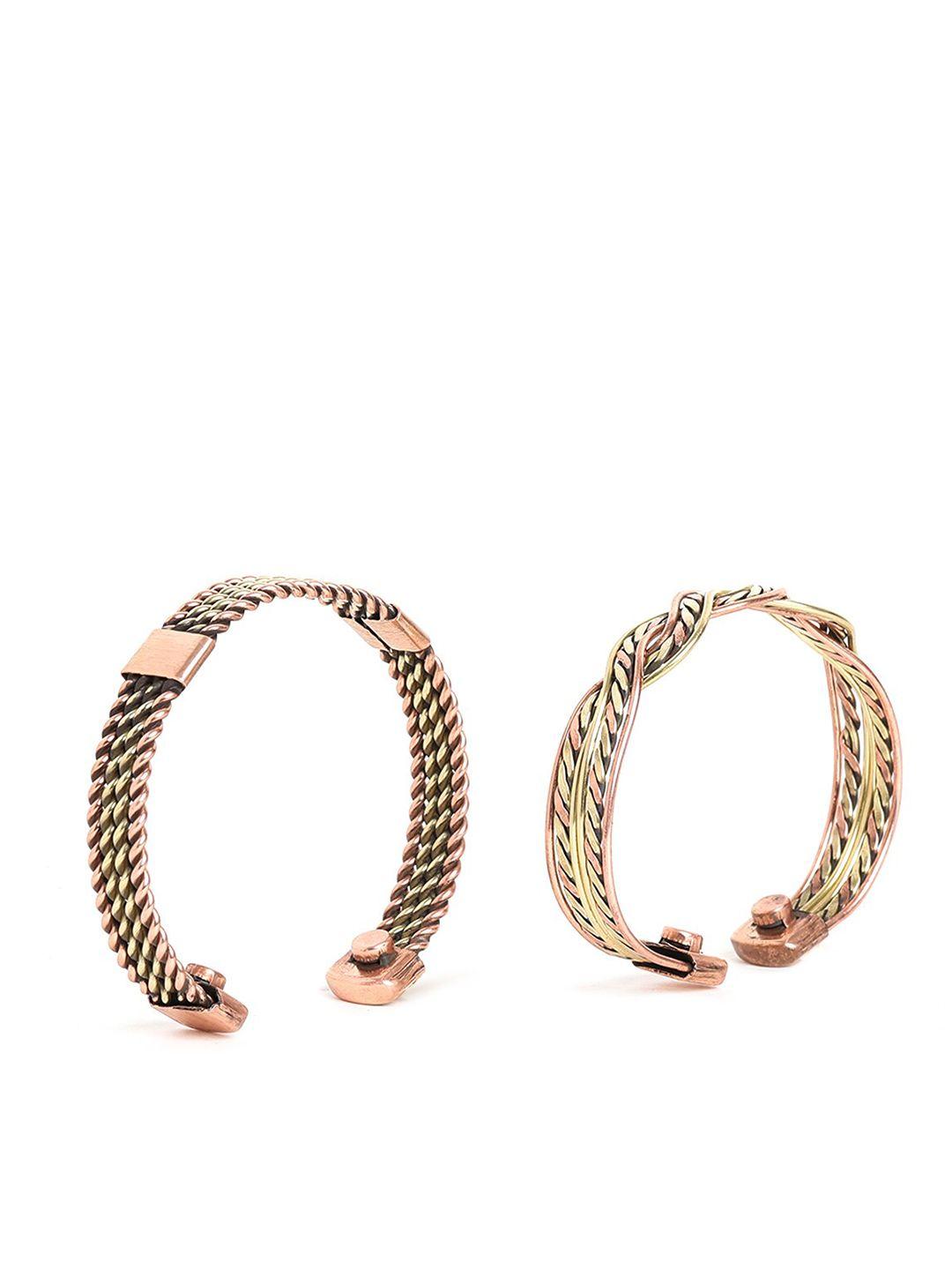 el regalo women set of 2 gold-plated cuff bracelet