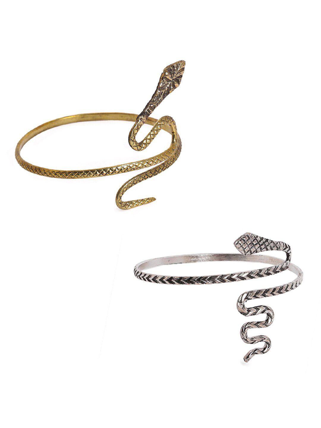 el regalo women set of 2 silver-plated & gold-toned wraparound armlet