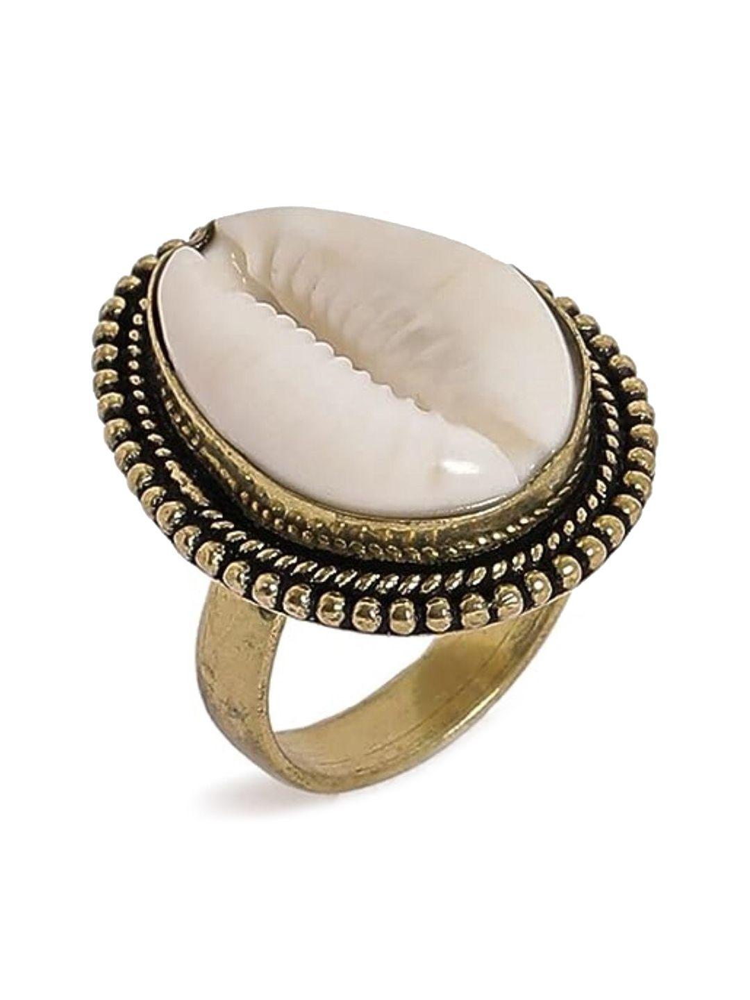 el regalo women shell embellished finger ring