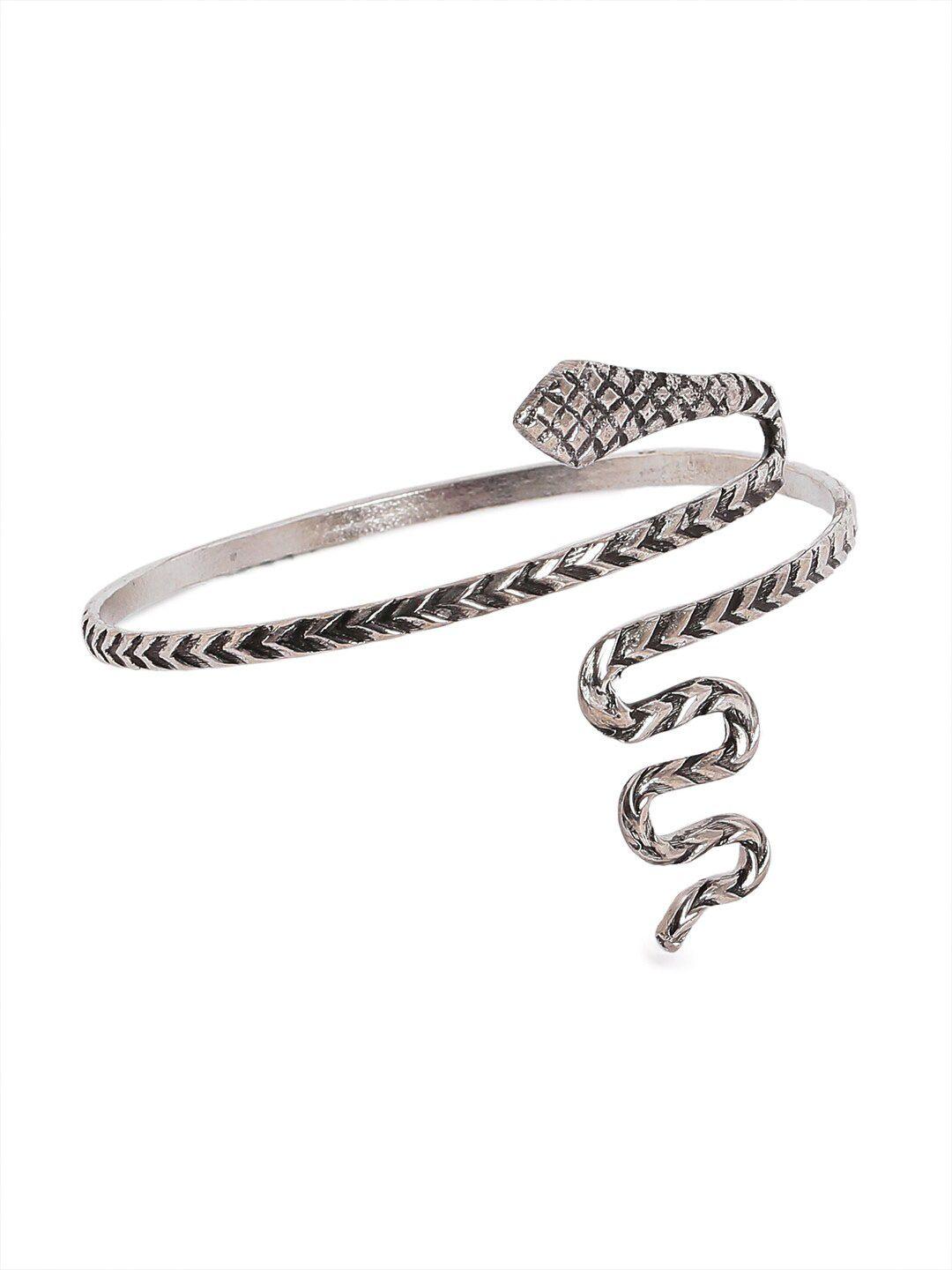 el regalo women silver-toned tribal silver-plated wraparound armlet