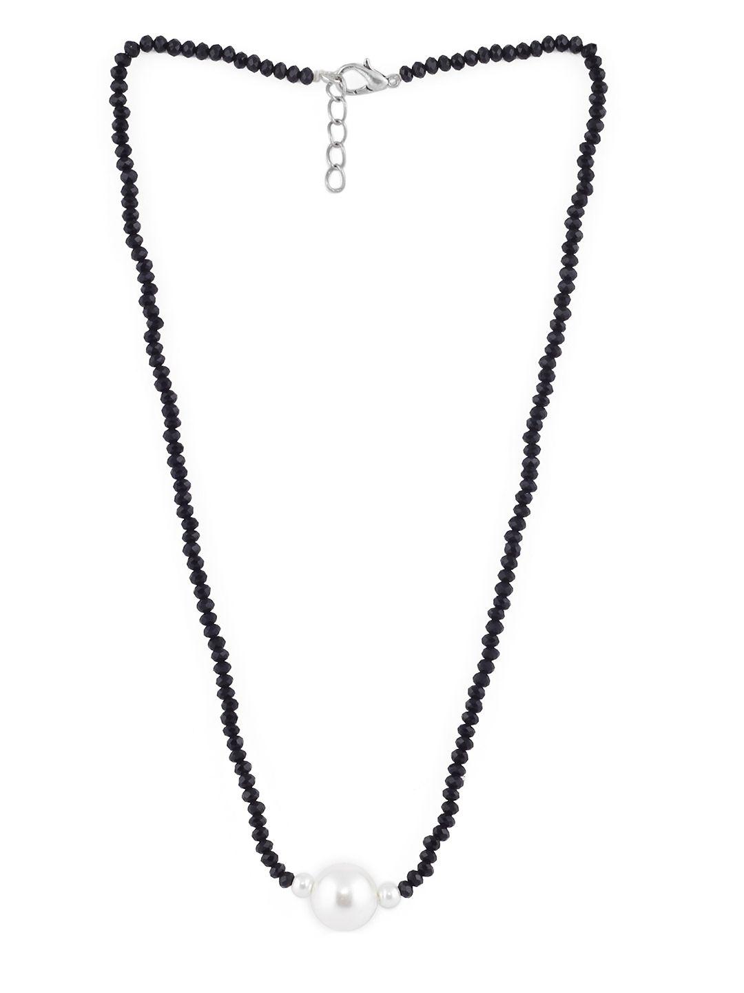 el regalo women white & black milky pearl handcrafted necklace